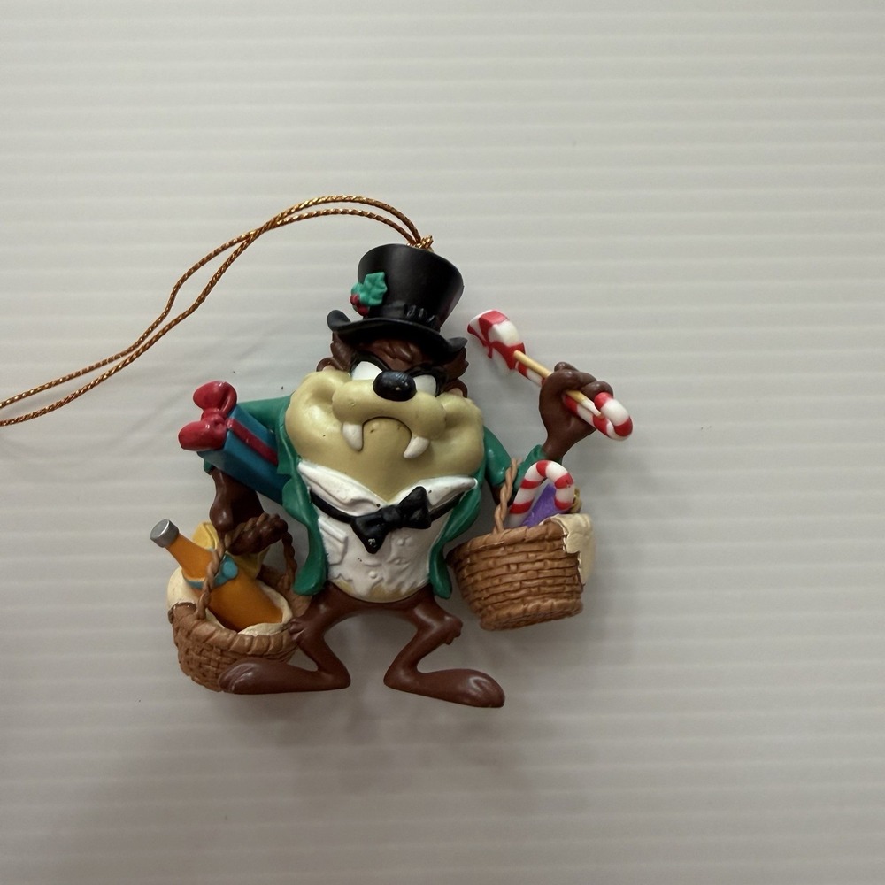 Vintage 1994 Taz Christmas Ornament Warner Bros. Holiday Vintage